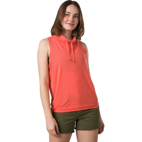 Prana Women's Cozy Up Barmsee Tank Cowl Neck Fresca Heather Lightweight Hemp - Picture 10 of 11